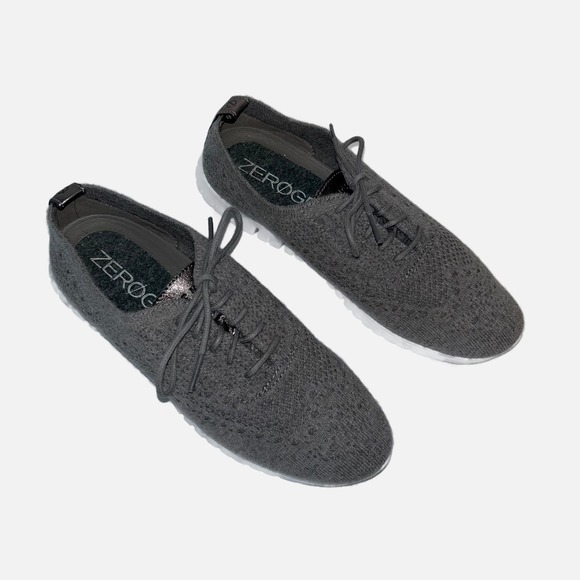 Cole Haan Zero Grand Sneakers Size 7 1/2 Gray Knit Oxford - Picture 8 of 8